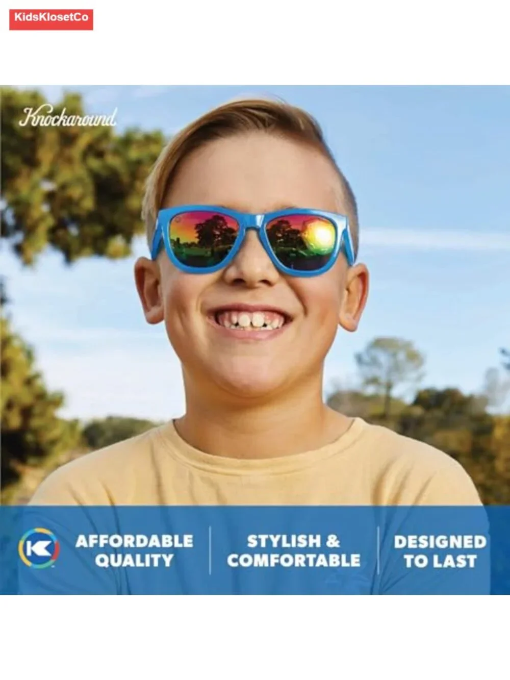 Kids Polarized Sunglasses UV400 Protection Round Frame